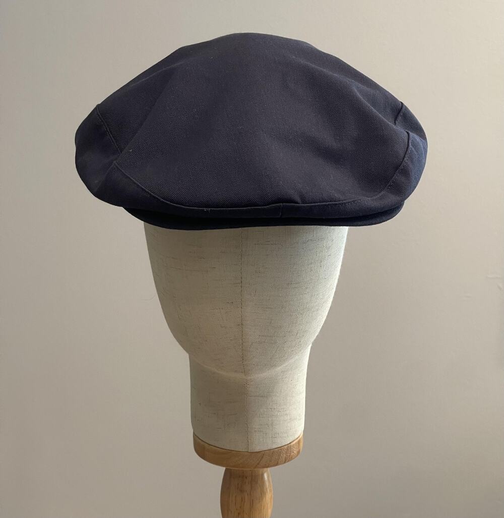 VTG Hat Cap Flat Mens L Blue Twill Lined Cotton Polyester Made In U.S.A. Casual